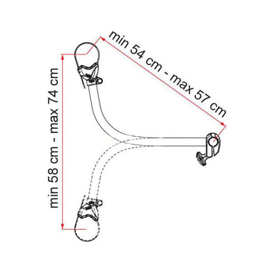 FIAMMA BIKE BLOCK PRO 4 RED 530MM FOR CARRY-BIKE