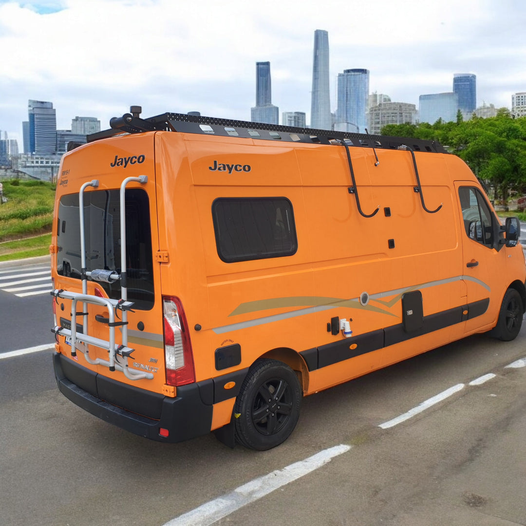 Motorhome roof rack for the long wheel base (for vehicles with a roof mount awnings)