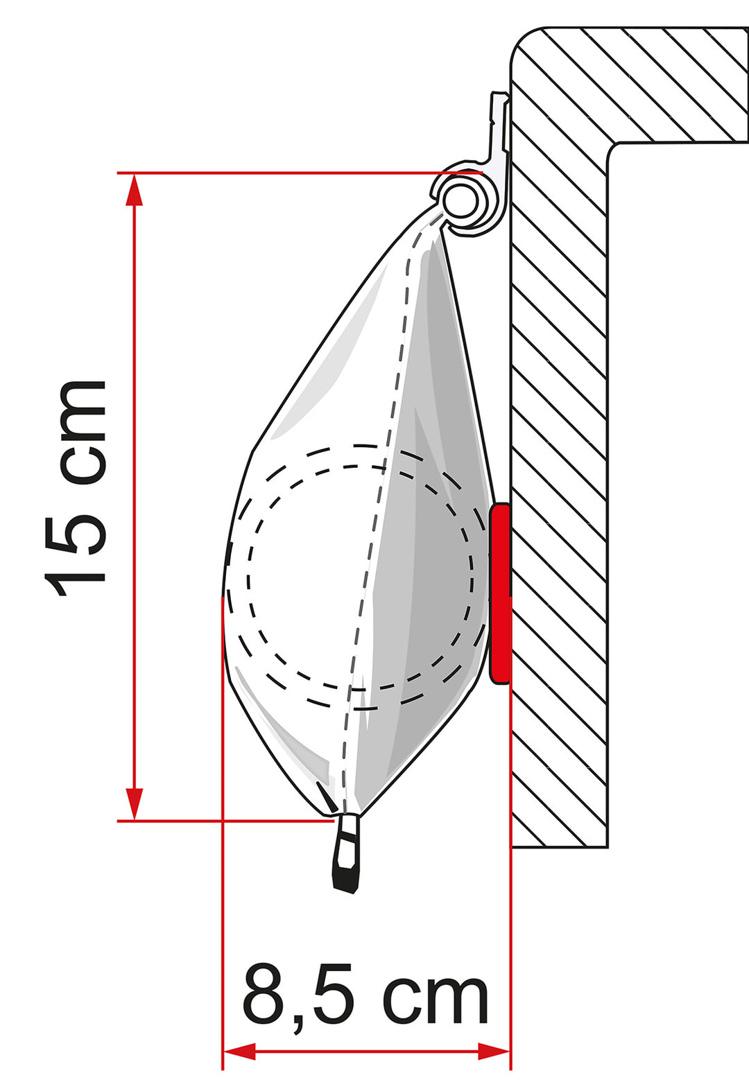 Fiamma Bag Awnings 225 Royal Grey, size 2360mm x 2250mm