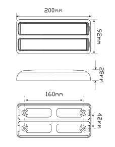 LED Stop/Tail/ Indicator lights 200mm x 92mm