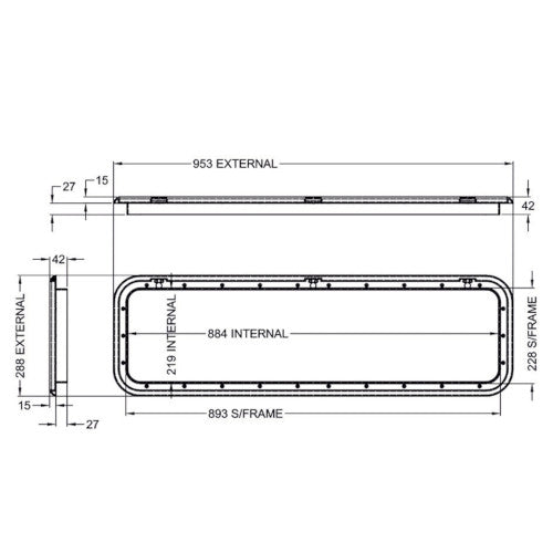 Coast Hatch Door 5 (white) 953mm x 288mm