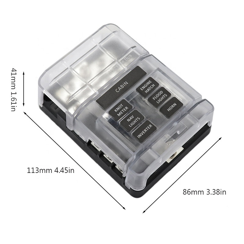 6 way Standard Fuse Board with Fault indicator LED's